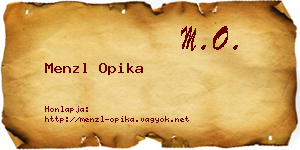 Menzl Opika névjegykártya